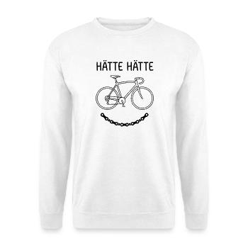 Hätte Hätte Fahrradkette lustige Fahrrad Sprüche - Unisex Pullover - Weiß - Vorne