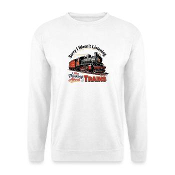 Illustration nostalgique de locomotive à vapeur - Sweat-shirt Unisexe - blanc - Devant