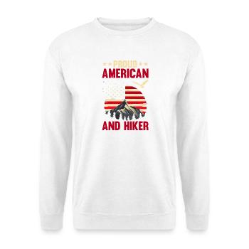 Hiking Patriotic Mountain Trail Backpacking Americ - Unisex Pullover - Weiß - Vorne