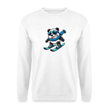 Panda Skier Winter Comic Funny - Unisex Sweatshirt - white - Front
