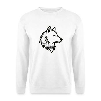 Wolfsprofil Linienkunst - Unisex Pullover - Weiß - Vorne