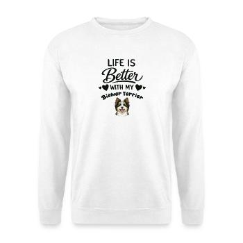 La vie est meilleure avec mon Biewer - Sweat-shirt Unisexe - blanc - Devant