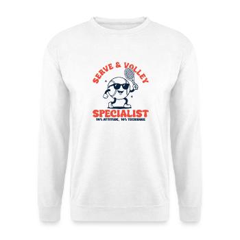 Spécialiste du service et volley dans le tennis rétro - Sweat-shirt Unisexe - blanc - Devant