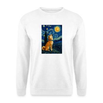 Shiba Inu Nuit étoilée Kawaii Doge Art - Sweat-shirt Unisexe - blanc - Devant