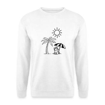 Drôle de design de chien sur la plage - Sweat-shirt Unisexe - blanc - Devant