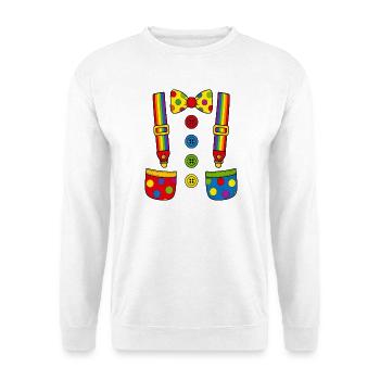 Déguisement de clown bretelle, nœud papillon Carnival coloré - Sweat-shirt Unisexe - blanc - Devant