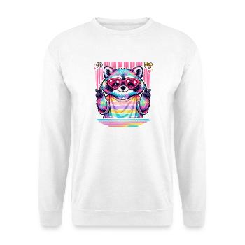 Rainbow Panda with Heart Glasses - Unisex Sweatshirt - white - Front