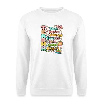 Teacher Word-Art Tee: Inspire Lead - Unisex Sweatshirt - white - Front
