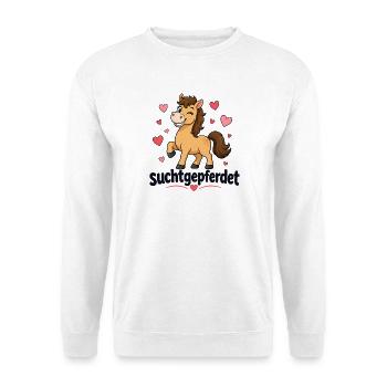  Suchtgepferdet Pferdeliebe Lustiges Pferd Mit - Unisex Pullover - Weiß - Vorne