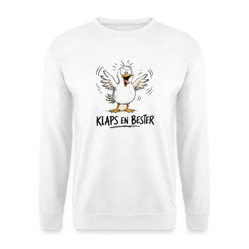  Klaps En Bester Lustiger Vogel Krähe Mit - Unisex Pullover - Weiß - Vorne