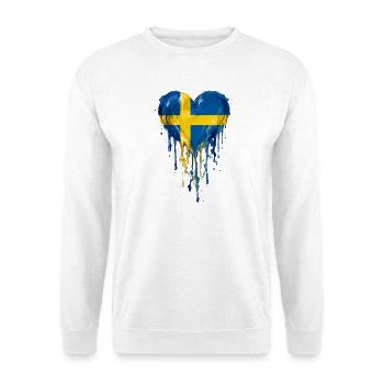 Tropfendes Schweden-Herz - Unisex Pullover - Weiß - Vorne