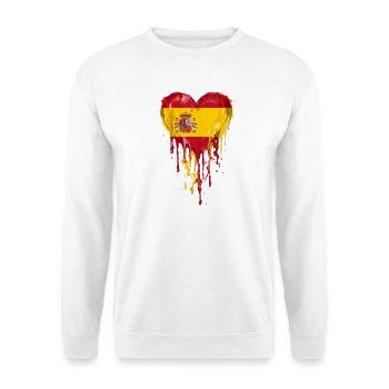 Tropfendes Herz Spaniens - Unisex Pullover - Weiß - Vorne