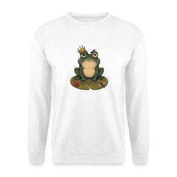 Regal Frog on Lily Pad - Unisex Sweatshirt - white - Front