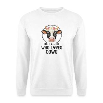 Cow Love with Flower Wreath - Unisex Sweatshirt - white - Front