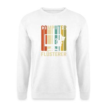 Computerflüsterer Katzenmotiv - Unisex Pullover - Weiß - Vorne