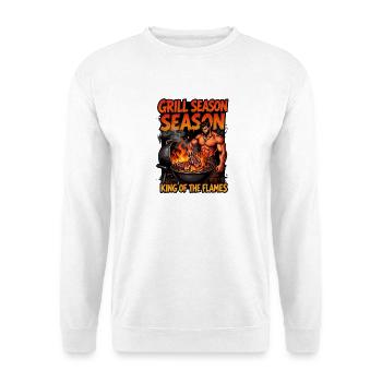Grillkönig der Flammen - Unisex Pullover - Weiß - Vorne