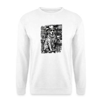 Chien cowboy Bière drôle Golden Retriever - Sweat-shirt Unisexe - blanc - Devant