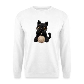 Crochet Chat Noir Crochet Chaton Tricote - Sweat-shirt Unisexe - blanc - Devant