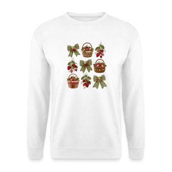 Crochet Strawberry Baskets - Unisex Sweatshirt - white - Front