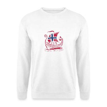 Norway Norge Fjords Scandinavian Ro Viking ship - Unisex Pullover - Weiß - Vorne