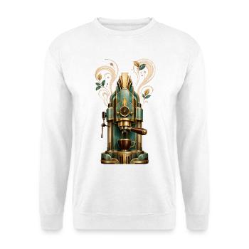 Art Deco Steampunk-Kaffeemaschine - Unisex Pullover - Weiß - Vorne