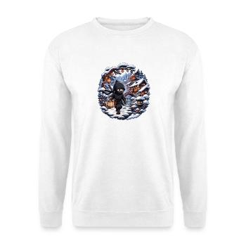 Winter ninja in snowy village - Unisex Sweatshirt - white - Front