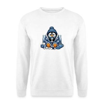 Tenue câline de pingouin d’hiver avec froid - Sweat-shirt Unisexe - blanc - Devant