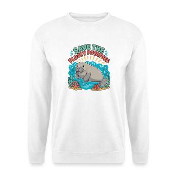 Rettet die schwimmenden Kartoffeln lustige Seekuh - Unisex Pullover - Weiß - Vorne