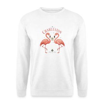 Mahjong Charleston Queen Flamingo - Unisex Pullover - Weiß - Vorne - Alina (178cm) & Michal (187cm)