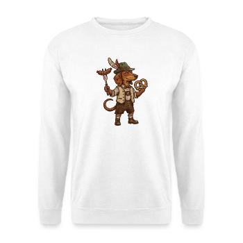 Teckel allemand vintage drôle - Sweat-shirt Unisexe - blanc - Devant
