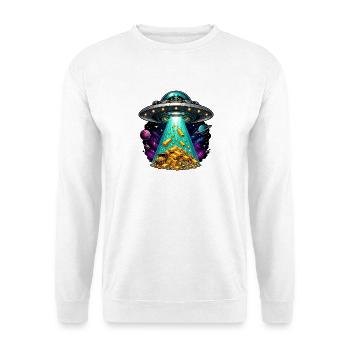 UFO Landing Gold Treasure Beam - Unisex Sweatshirt - white - Front