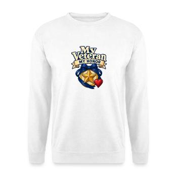 My Veteran My Honor, Proud Veteran Wife Military G - Unisex Sweatshirt - white - Front