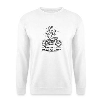 Herz am Limit Motorrad - Unisex Pullover - Weiß - Vorne