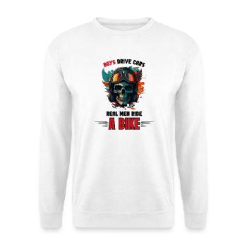 De vrais hommes font du vélo - Sweat-shirt Unisexe - blanc - Devant