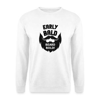 Glatzköpfig und bärtig - Unisex Pullover - Weiß - Vorne
