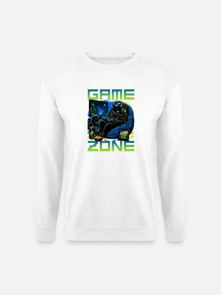 Gamer Gaming Cat Video Game - Unisex Sweatshirt - white