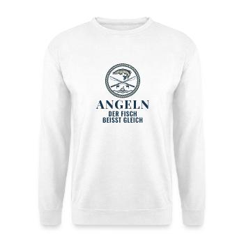 Angeln Der Fisch Beisst Gleich Angler Geschenk - Unisex Pullover - Weiß - Vorne