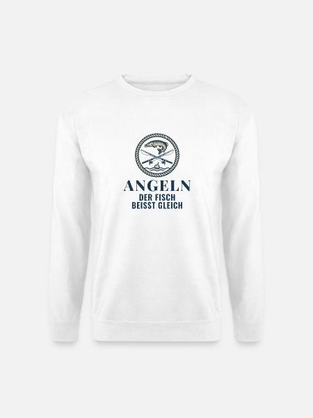 Angeln Der Fisch Beisst Gleich Angler Geschenk - Unisex Pullover - Weiß