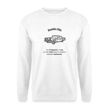 40. Geburtstag 1986 - Fahrgestell & Motor - Unisex Pullover - Weiß - Vorne
