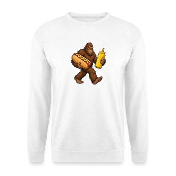 4th of July Bigfoot Hot Dog – Fun Hot Dog with B - Unisex Sweatshirt - white - Front