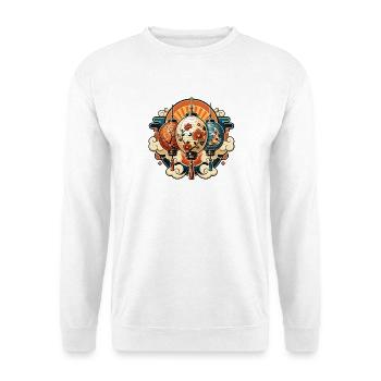 Chinese lanterns with flowers and koi - Unisex Sweatshirt - white - Front