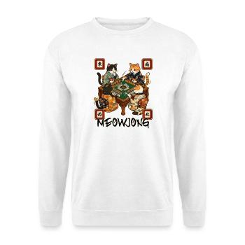 Meowjong Cute Cat Mahjong Game Social Club - Unisex Sweatshirt - white - Front