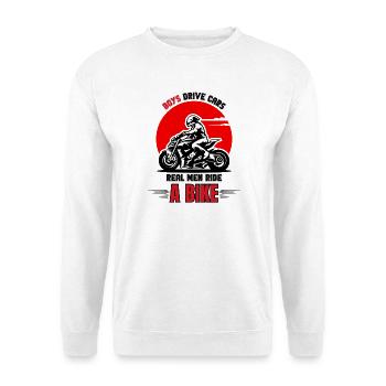 Real Men Biker - Unisex Pullover - Weiß - Vorne