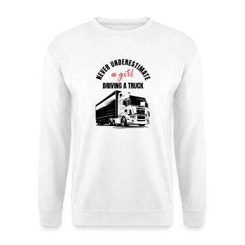Mädchen-LKW-Fahrerin - Unisex Pullover - Weiß - Vorne