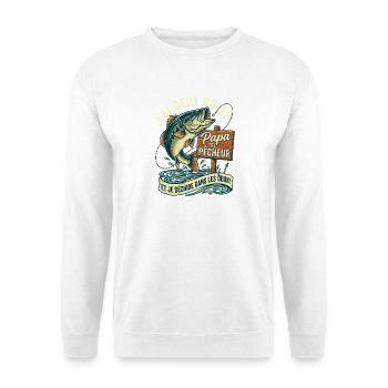 Papa Et Pêcheur J'ai Deux Rôles Fête Des Pères - Sweat-shirt Unisexe - blanc - Devant