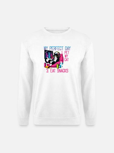 Gamer Gaming Cat Video Game - Unisex Pullover - Weiß