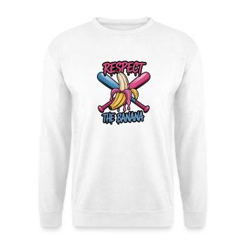 Respect the banana funny graphic design with - Unisex Sweatshirt - white - Front