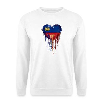 Liechtenstein Venezuela Flaggenherz Tropfenkunst - Unisex Pullover - Weiß - Vorne