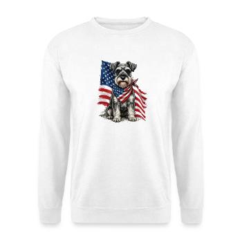 Patriotique Schnauzer Stars Stripes Dog Pride - Sweat-shirt Unisexe - blanc - Devant