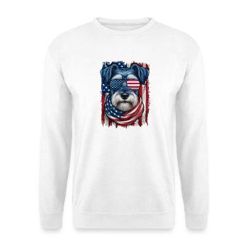 La fierté patriotique américaine des Schnauzer Stars Stripes - Sweat-shirt Unisexe - blanc - Devant